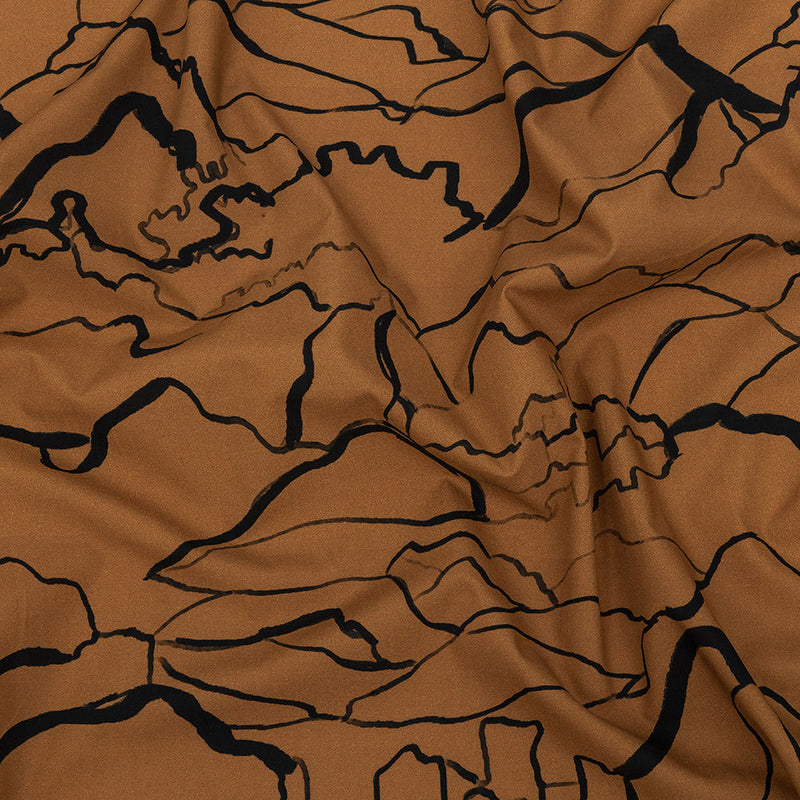 Mood Exclusive Toasted Honey Mountain Brushstrokes Cotton Poplin