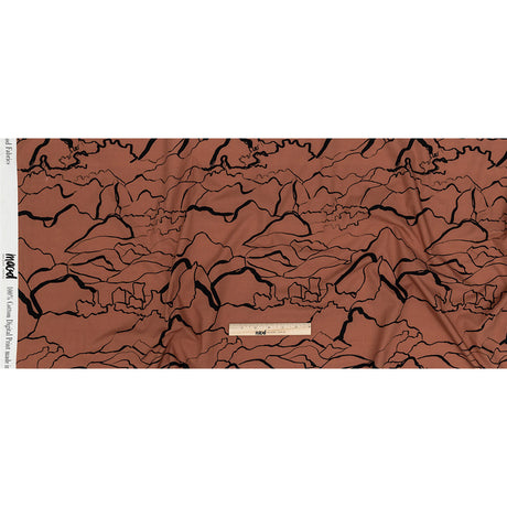 Mood Exclusive Carmine Rose Mountain Brushstrokes Cotton Poplin