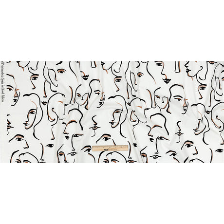 Mood Exclusive White Abstract Concepts Cotton Poplin