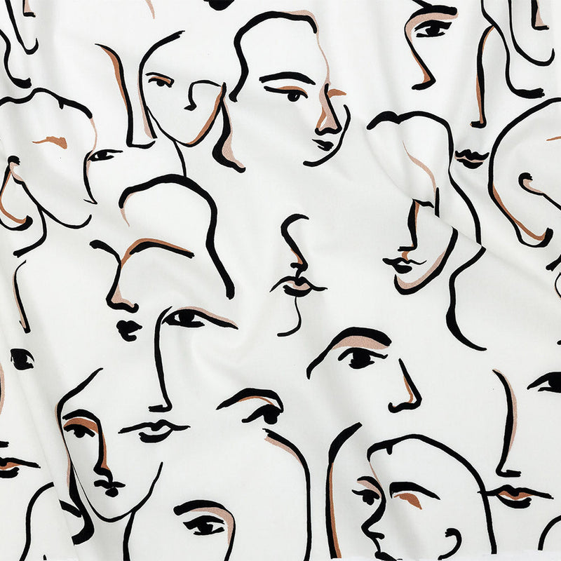 Mood Exclusive White Abstract Concepts Cotton Poplin