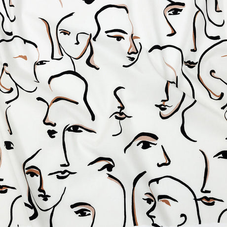 Mood Exclusive White Abstract Concepts Cotton Poplin