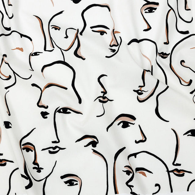 Mood Exclusive White Abstract Concepts Cotton Poplin