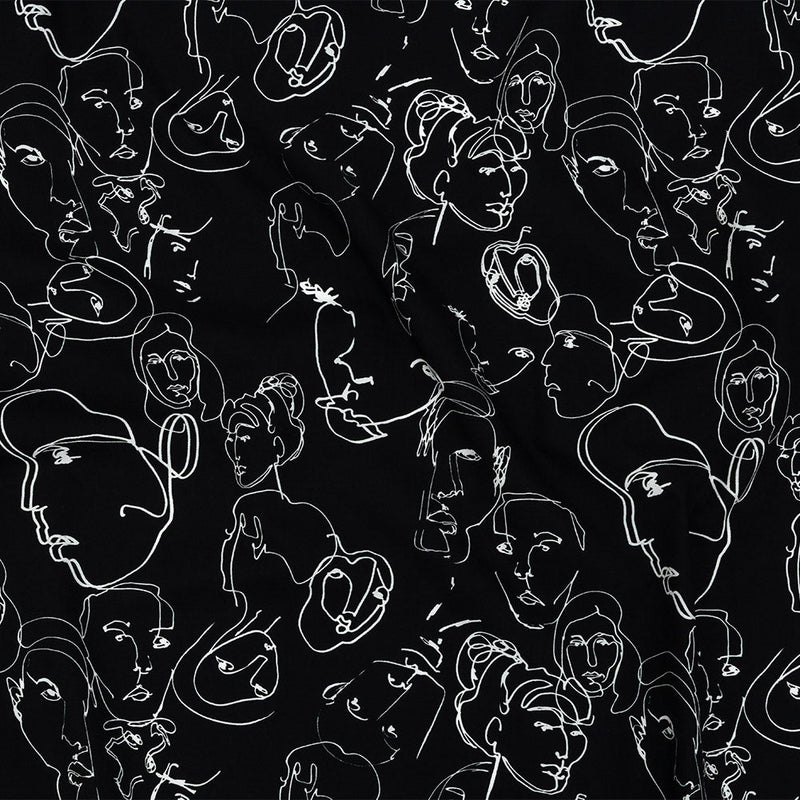 Mood Exclusive Black Candid Countenance Cotton Poplin