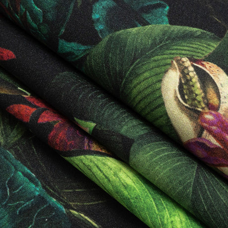 Mood Exclusive Obsidian Florals and Fauna Stretch Cotton Sateen