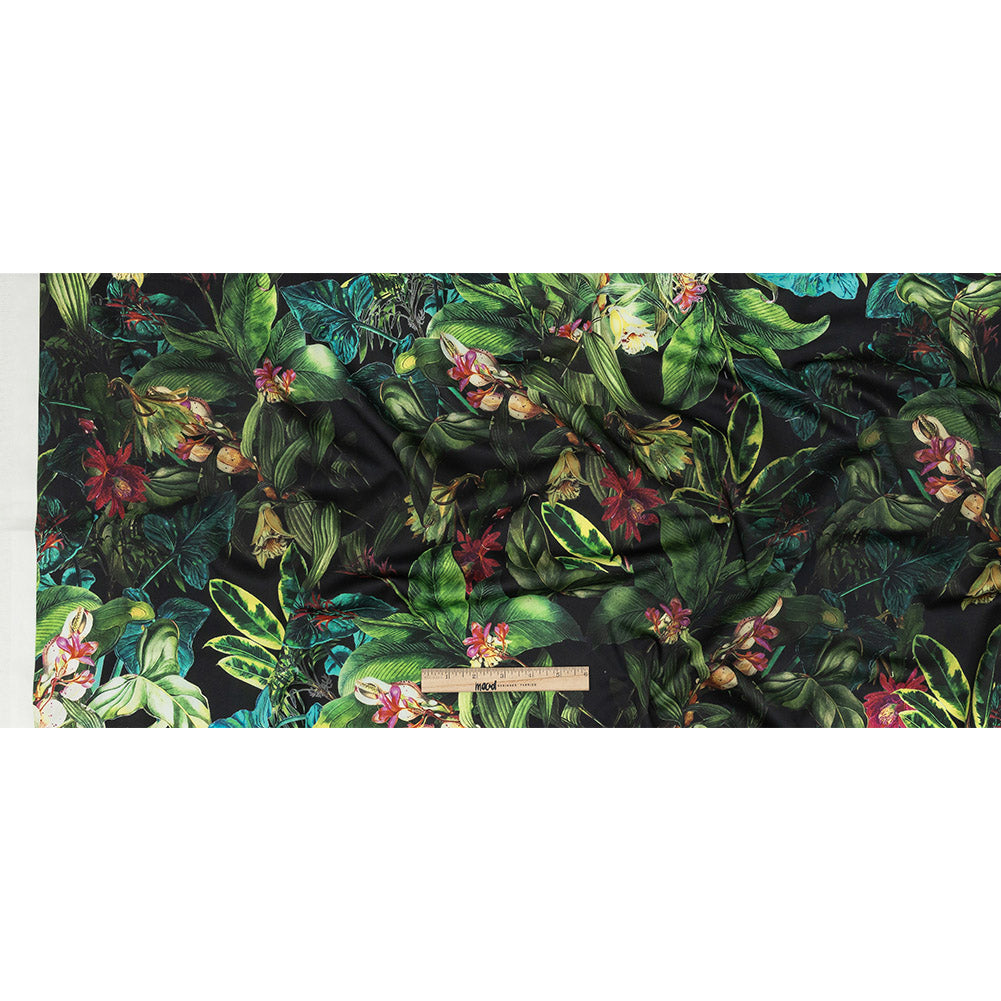 Mood Exclusive Obsidian Florals and Fauna Stretch Cotton Sateen