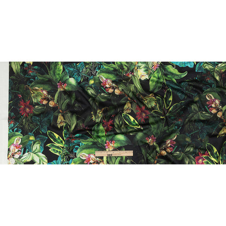 Mood Exclusive Obsidian Florals and Fauna Stretch Cotton Sateen
