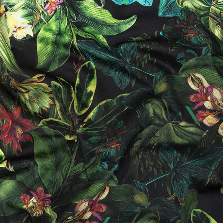 Mood Exclusive Obsidian Florals and Fauna Stretch Cotton Sateen