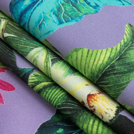Mood Exclusive Lavender Florals and Fauna Stretch Cotton Sateen