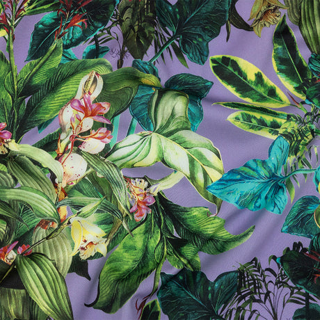 Mood Exclusive Lavender Florals and Fauna Stretch Cotton Sateen