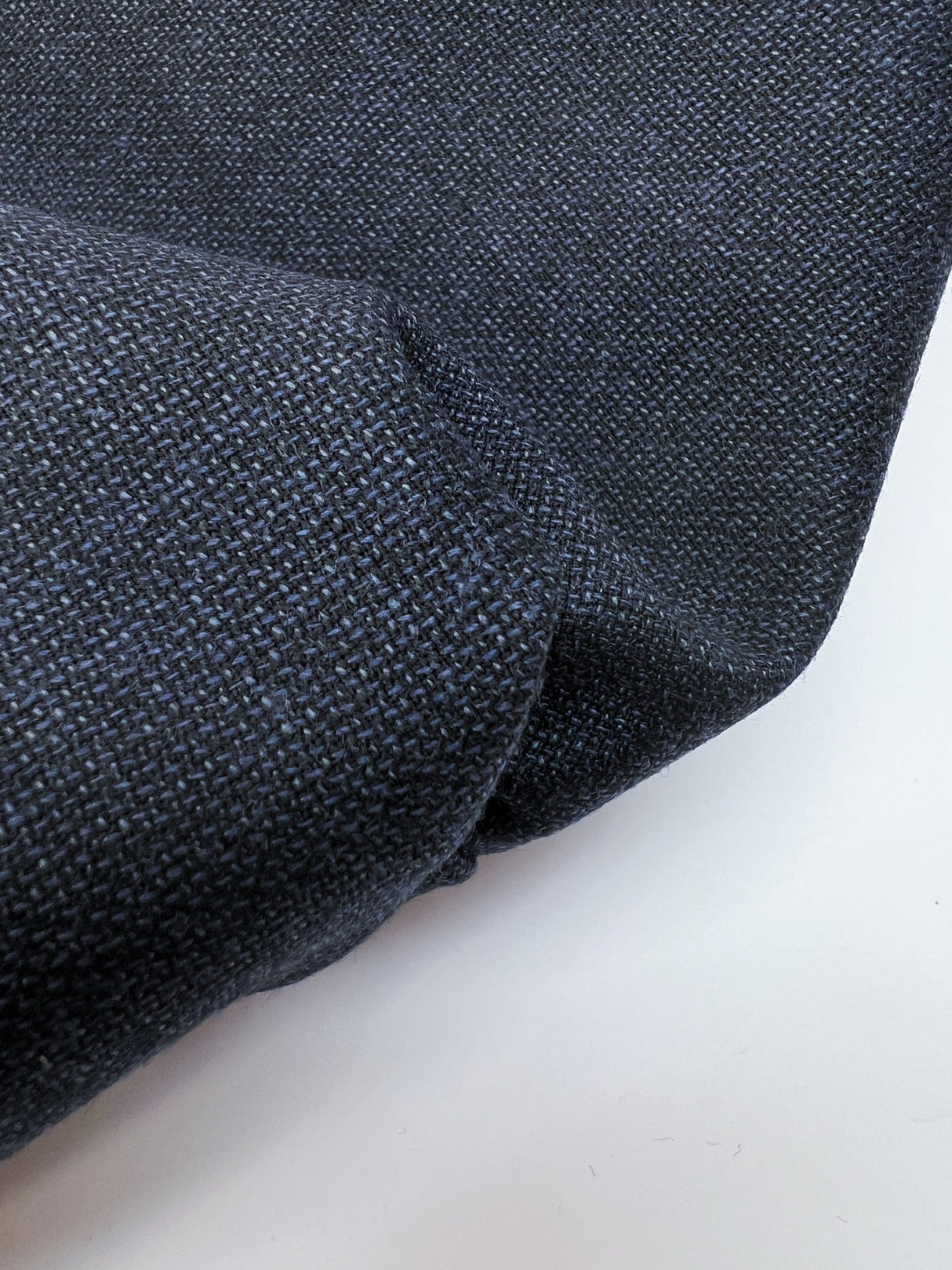 Italian Wool Fused Fabric Blue Black