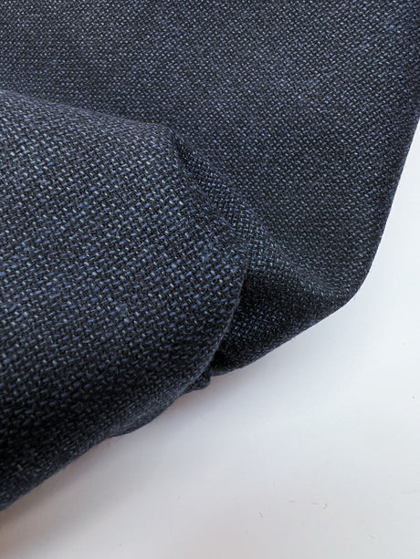 Italian Wool Fused Fabric Blue Black