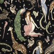 Cotton Voile Print - Black Animals and People - Mood Exclusive Elysian Menagerie
