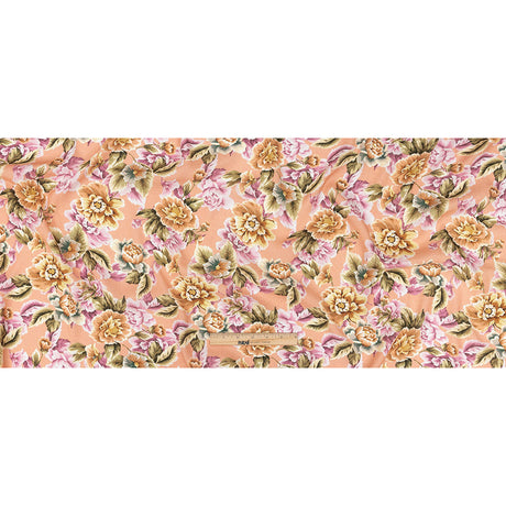Gauzy Viscose Crepe Print - Peach Pink and Yellow Floral - Mood Exclusive Antique Rose Petals