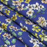 Mood Exclusive Cobalt Blue Dainty Daffodils Viscose Twill
