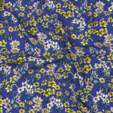 Mood Exclusive Cobalt Blue Dainty Daffodils Viscose Twill