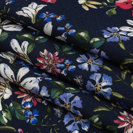 Mood Exclusive Black Iris Midnight Garden Viscose Twill