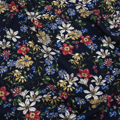 Mood Exclusive Black Iris Midnight Garden Viscose Twill