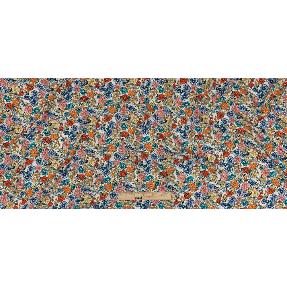 Mood Exclusive Light Beige Blossomed Detonation Viscose Twill
