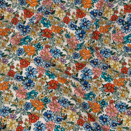 Mood Exclusive Light Beige Blossomed Detonation Viscose Twill