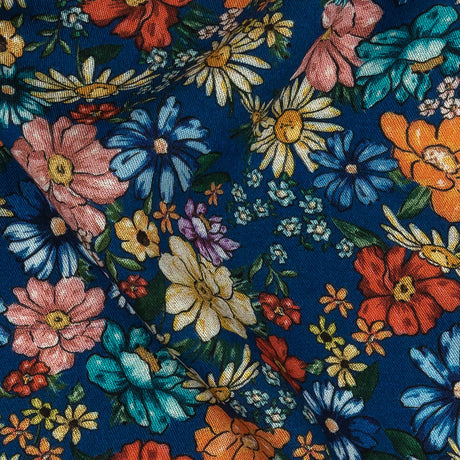 Mood Exclusive Twilight Blue Blossomed Detonation Viscose Twill
