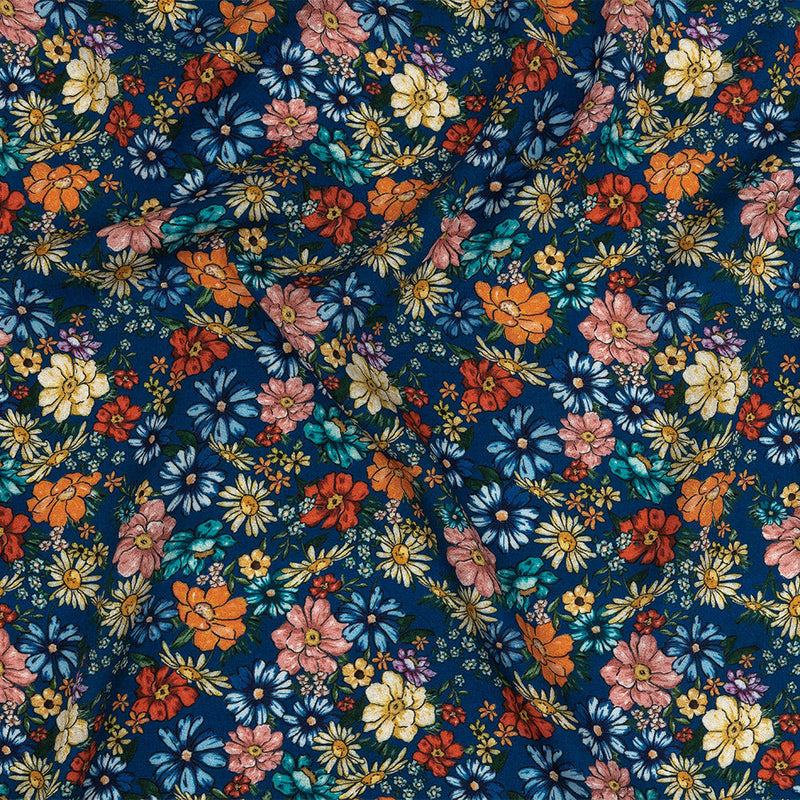Mood Exclusive Twilight Blue Blossomed Detonation Viscose Twill