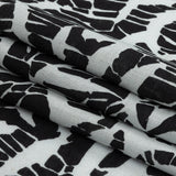 Lightweight Viscose-Linen Woven Print - Black and White Abstract - Mood Exclusive Shattered Glass