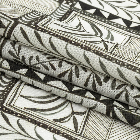 Lightweight Viscose-Linen Woven Print - Smoke Patchwork Doodles - Mood Exclusive Collector’s Botany
