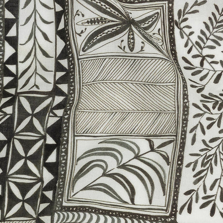 Lightweight Viscose-Linen Woven Print - Smoke Patchwork Doodles - Mood Exclusive Collector’s Botany