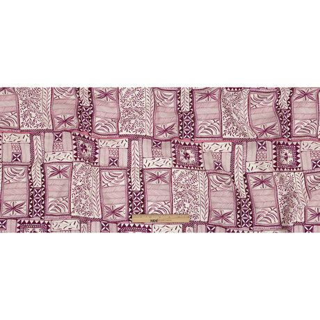Lightweight Viscose-Linen Woven Print - Magenta Patchwork Doodles - Mood Exclusive Collector’s Botany