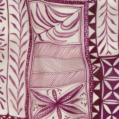 Lightweight Viscose-Linen Woven Print - Magenta Patchwork Doodles - Mood Exclusive Collector’s Botany