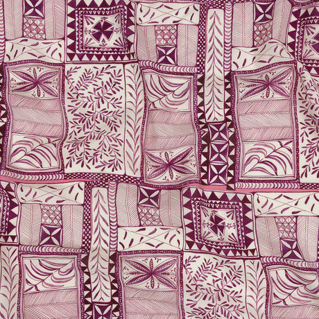 Lightweight Viscose-Linen Woven Print - Magenta Patchwork Doodles - Mood Exclusive Collector’s Botany
