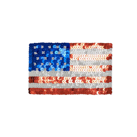 Vintage Small American Flag Beaded and Sequins Applique