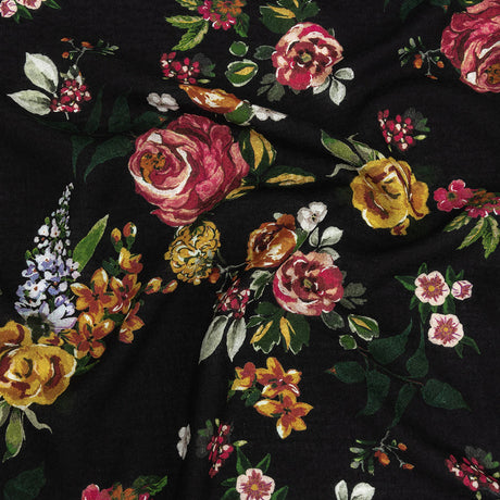 Mood Exclusive Black Rosaceous Resolution Spotted Viscose Jacquard