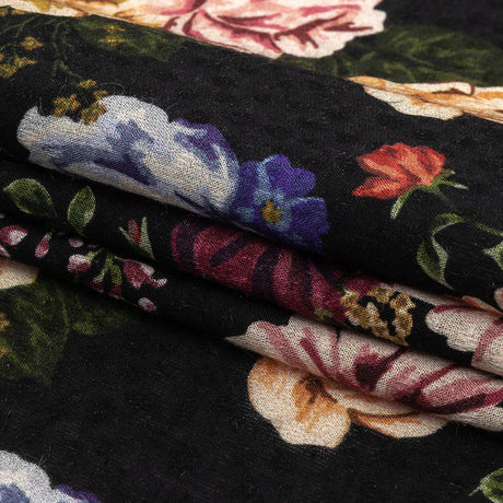 Mood Exclusive Black Floriferous Fantasy Spotted Viscose Jacquard