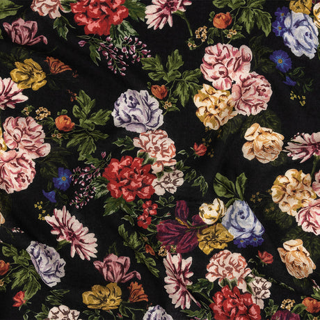 Mood Exclusive Black Floriferous Fantasy Spotted Viscose Jacquard