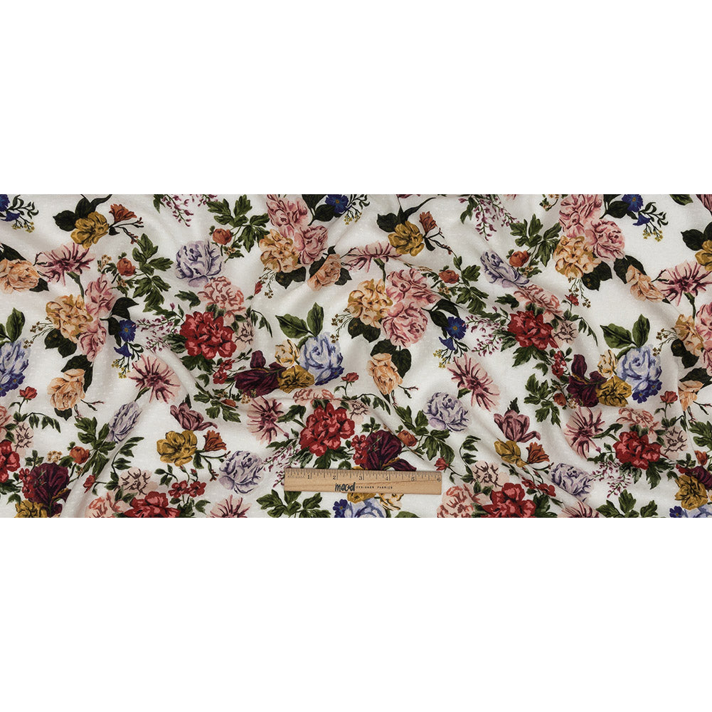 Mood Exclusive White Floriferous Fantasy Spotted Viscose Jacquard