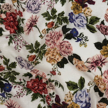 Mood Exclusive White Floriferous Fantasy Spotted Viscose Jacquard