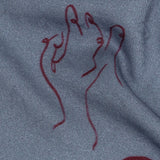 Leafy Viscose Jacquard Print - Blue and Wine Red Doodled Objects - Mood Exclusive Hand It Over