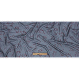 Leafy Viscose Jacquard Print - Blue and Wine Red Doodled Objects - Mood Exclusive Hand It Over