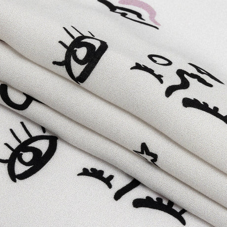 Mood Exclusive White Pictogram Pleasure Drapey Viscose Woven