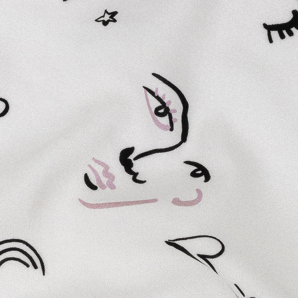 Mood Exclusive White Pictogram Pleasure Drapey Viscose Woven