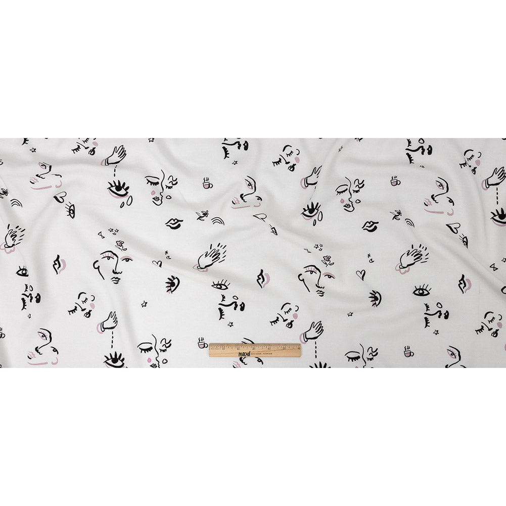 Mood Exclusive White Pictogram Pleasure Drapey Viscose Woven