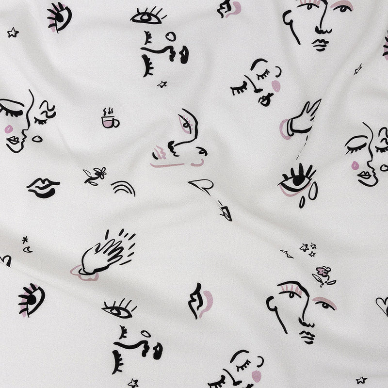 Mood Exclusive White Pictogram Pleasure Drapey Viscose Woven