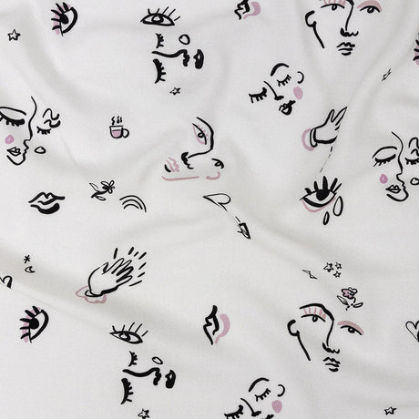 Mood Exclusive White Pictogram Pleasure Drapey Viscose Woven