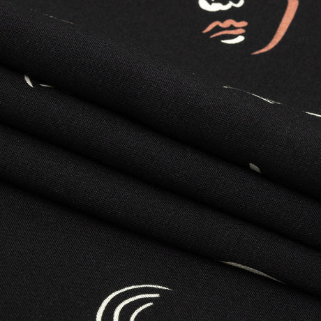 Mood Exclusive Black Pictogram Pleasure Drapey Viscose Woven
