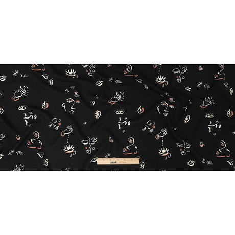 Mood Exclusive Black Pictogram Pleasure Drapey Viscose Woven