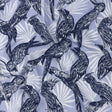 Rayon Batiste Print - Light Blue Birds and Leaves - Mood Exclusive Cockatoo Collective