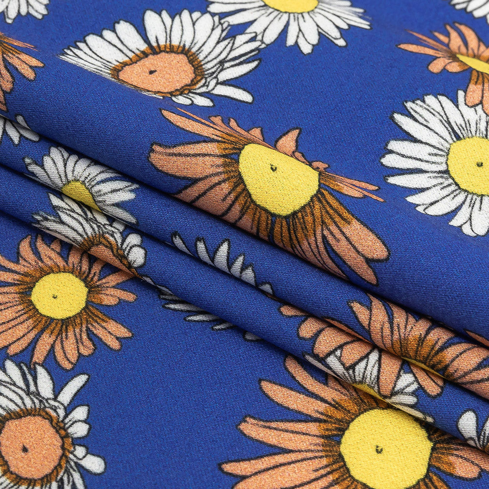 Rayon Batiste Print - Cobalt Floral - Mood Exclusive Lazy Daisy Days