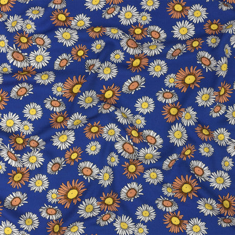 Rayon Batiste Print - Cobalt Floral - Mood Exclusive Lazy Daisy Days