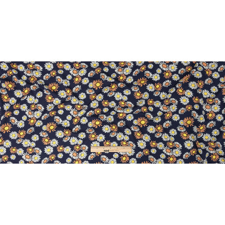 Rayon Batiste Print - Navy Floral - Mood Exclusive Navy Lazy Daisy Days